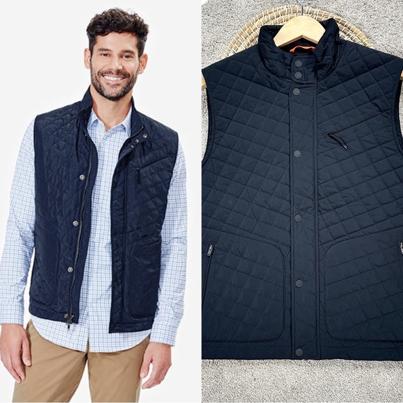 Bluffworks Men’s Horizon Quilted Vest Full Zip High Neck Travel in Black M - Picture 1 of 13